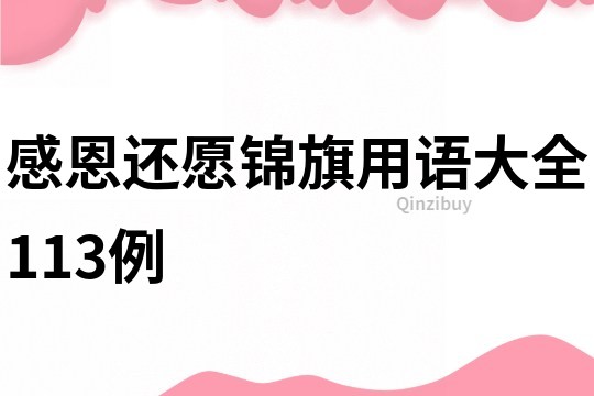 感恩还愿锦旗用语大全113例