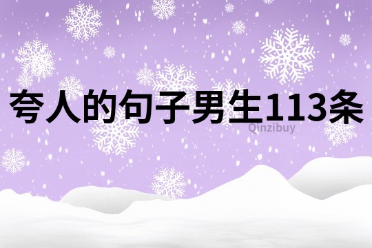 夸人的句子男生113条