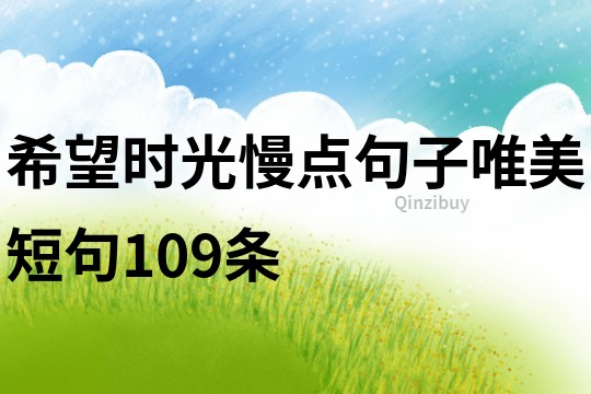 希望时光慢点句子唯美短句109条