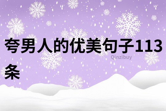 夸男人的优美句子113条