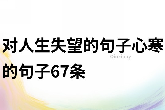 对人生失望的句子心寒的句子67条