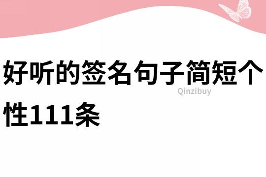 好听的签名句子简短个性111条