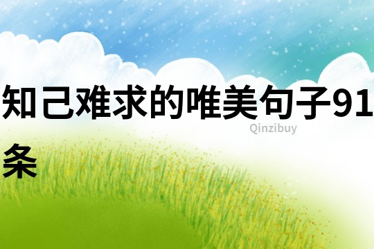 知己难求的唯美句子91条