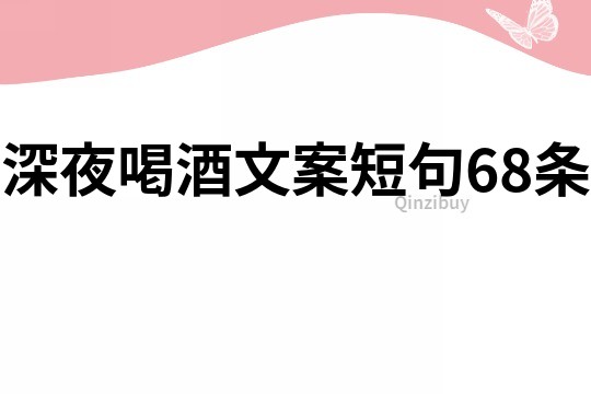 深夜喝酒文案短句68条