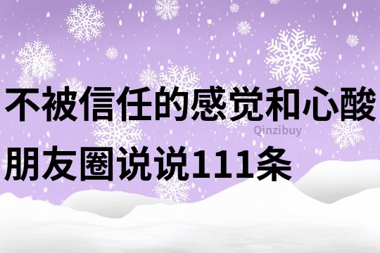 不被信任的感觉和心酸朋友圈说说111条