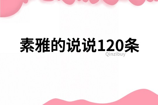 素雅的说说120条