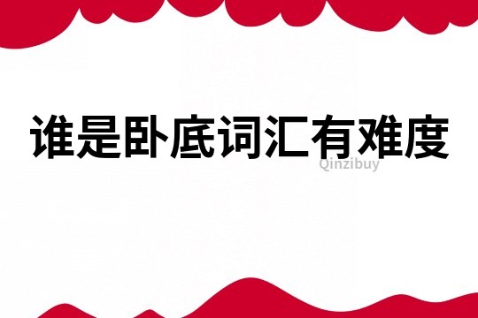 谁是卧底词汇有难度