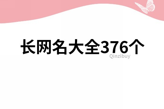 长网名大全376个