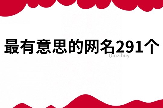 最有意思的网名291个