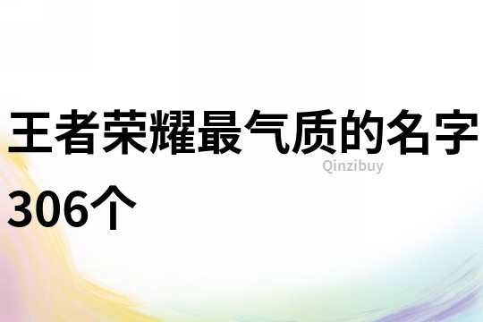 王者荣耀最气质的名字306个