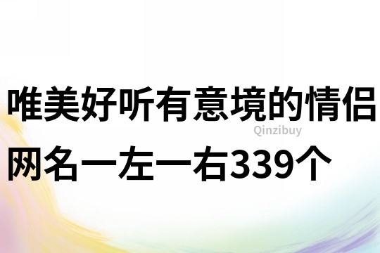 唯美好听有意境的情侣网名一左一右339个