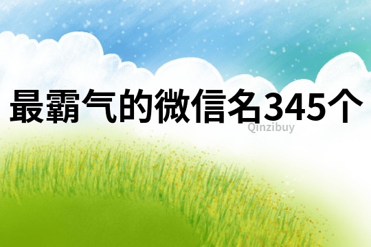最霸气的微信名345个