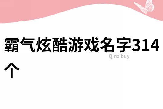 霸气炫酷游戏名字314个