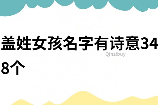 盖姓女孩名字有诗意348个