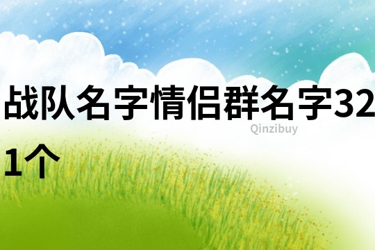 战队名字情侣群名字321个