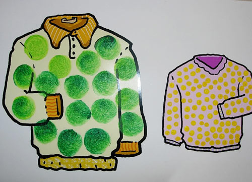 幼儿园大班数学教案:爸爸的衣服和我的衣服