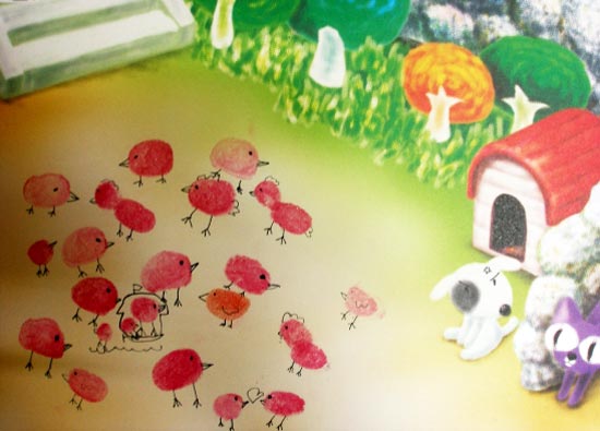 幼儿园大班手印画教案:可爱的小雏鸡