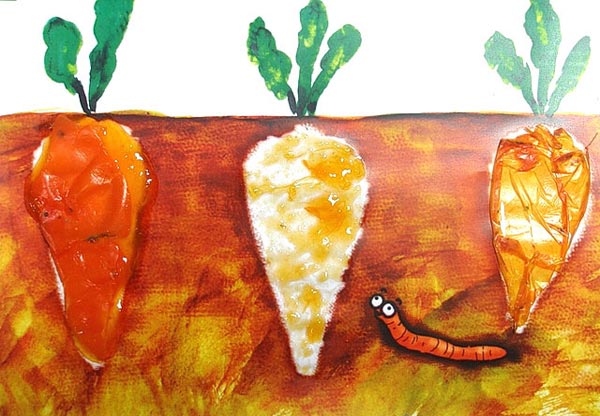幼儿园大班美术教案：成长的萝卜