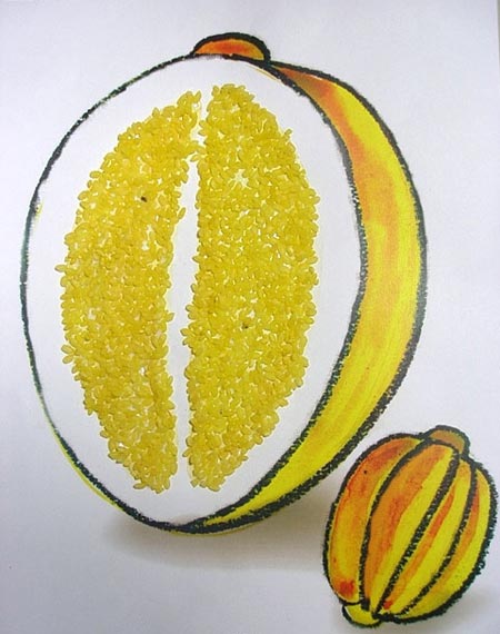 幼儿园大班美术造型教案：甜甜的香瓜