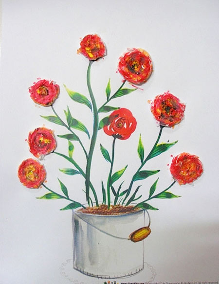 幼儿园大班美术造型教案：红色的玫瑰花