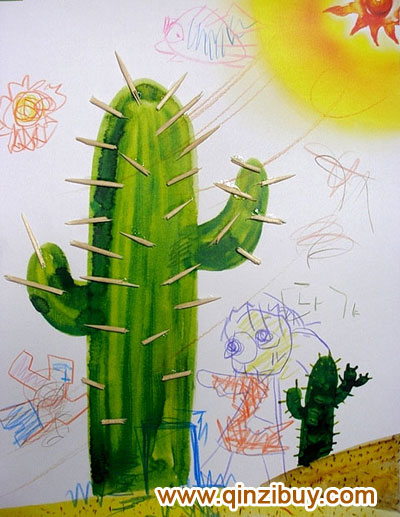 幼儿园大班美术造型教案：长满刺的仙人掌