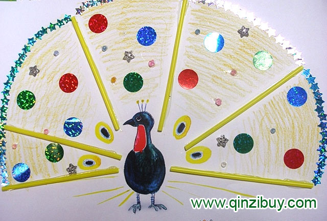 幼儿园大班美术造型教案：爱漂亮的孔雀