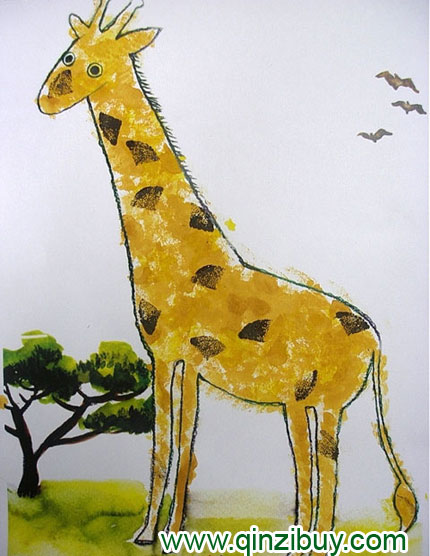 幼儿园大班美术造型教案：可爱的长颈鹿