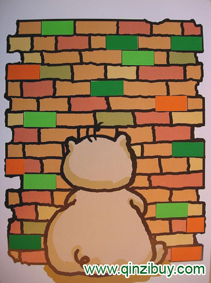 幼儿园大班美术造型教案：猪宝宝的砖房