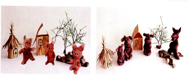 幼儿园大班美术教案陶艺活动：三只小猪
