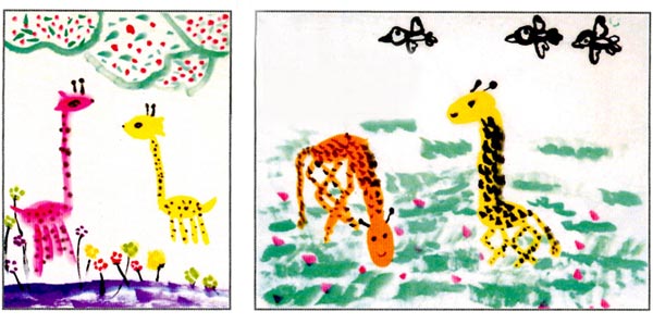 幼儿园大班中国画教案:长颈鹿