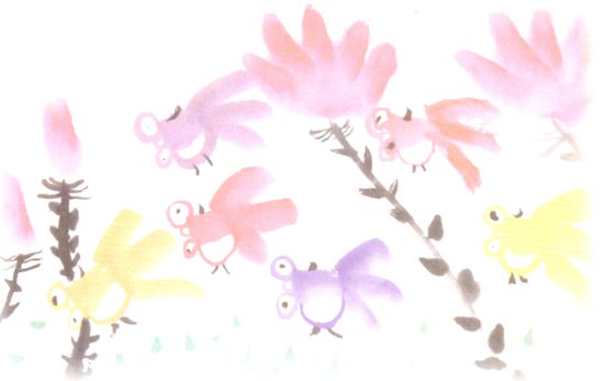 幼儿园大班中国画教案：快乐的金鱼