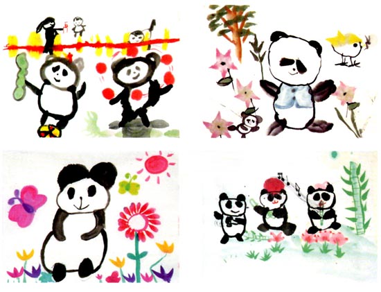 幼儿园大班中国画教案:熊猫