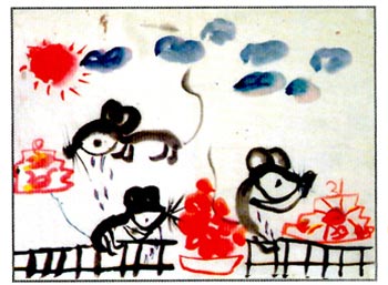 幼儿园大班中国画教案：老鼠