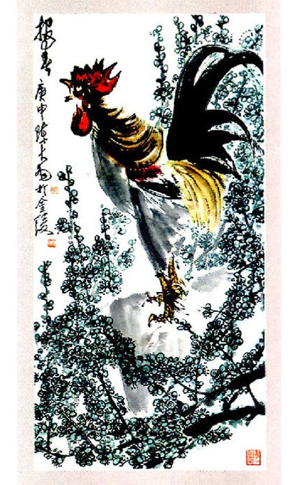 幼儿园大班中国画教案:雄鸡