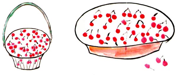 幼儿园大班中国画教案：红红的樱桃