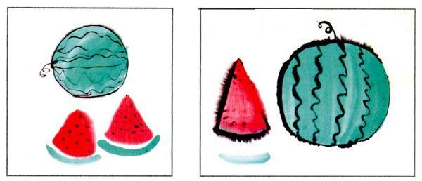 幼儿园大班中国画教案：甜甜的大西瓜
