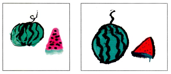 幼儿园大班中国画教案：甜甜的大西瓜