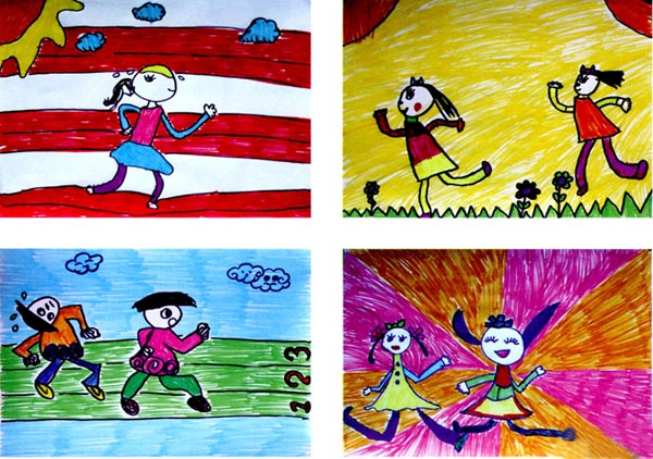 幼儿园大班画画教案设计：大家来赛跑