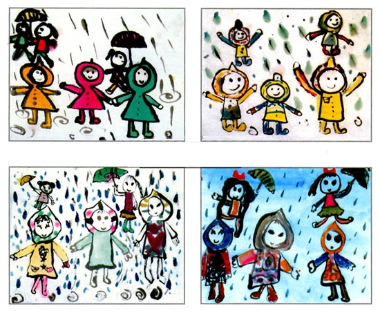 幼儿园大班画画教案设计:下雨天