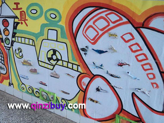幼儿园主题墙:交通工具1—幼儿园环境布置图片