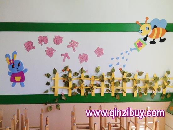 幼儿园主题墙布置:春天约会—幼儿园环境布置图片