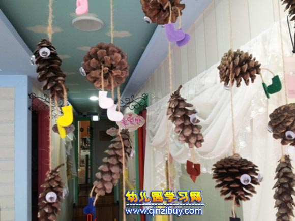 松果吊饰│幼儿园走廊布置图片 松果吊饰│幼儿园走廊布置图片