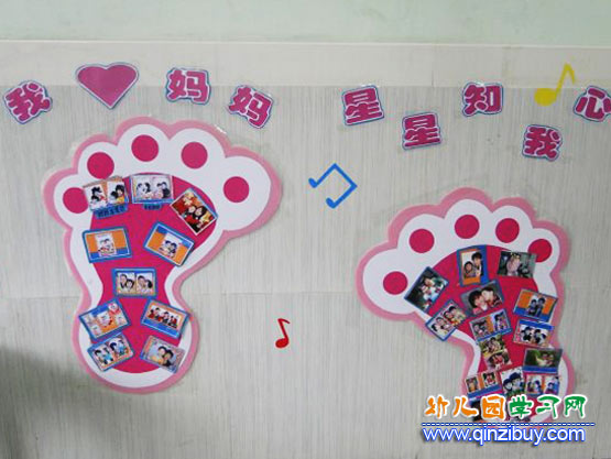 幼儿园照片墙布置图片:大脚丫