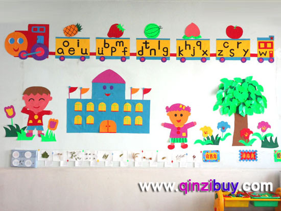 幼儿园题墙:拼音火车幼儿园环境布置图片; 幼儿园题墙:拼音火车