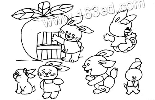 动物简笔画:小兔子3-幼儿园教案网