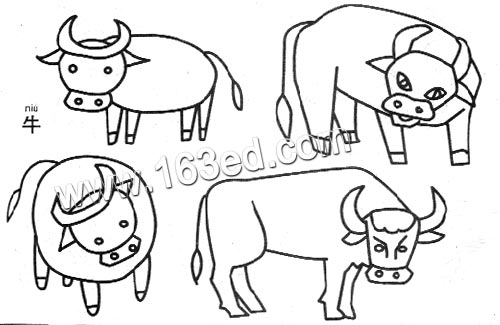 动物简笔画:牛0-幼儿园教案网