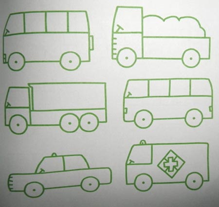 简笔画教案:大货车2
