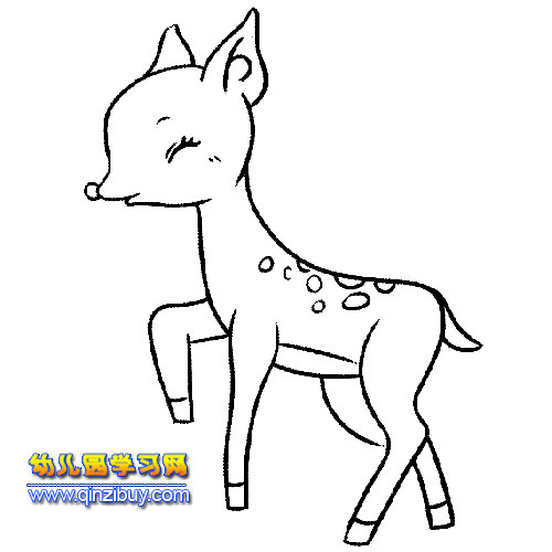 微笑的小鹿简笔画1-幼儿园教案网