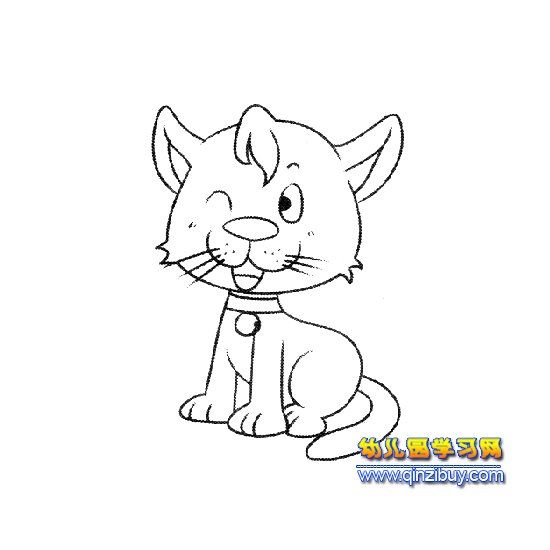 做鬼脸的小猫简笔画 - 幼儿园学习网