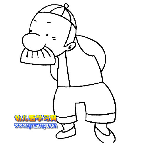 地主老爷爷简笔画1